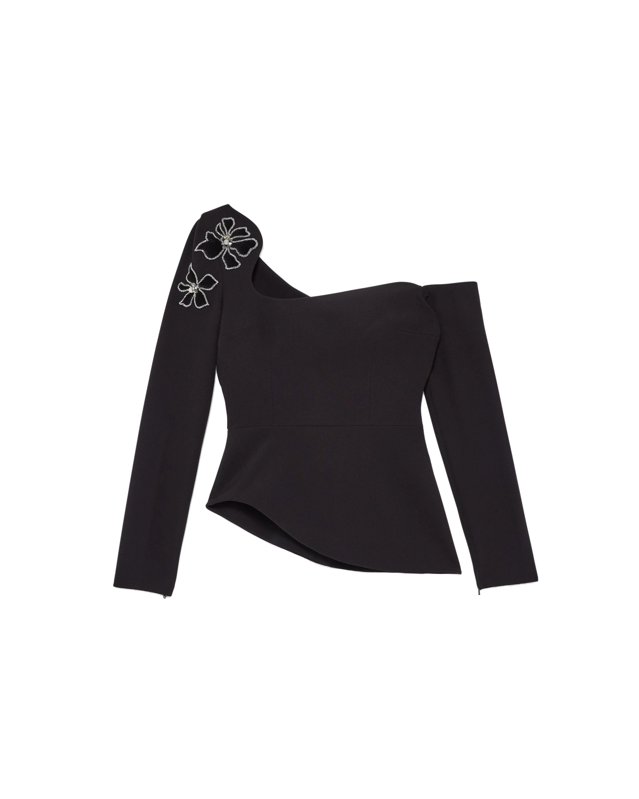 Safiyaa Aime Embroidered Top in Black Safiyaa Aime Embroidered Top in Black | Tops | Luxury Shoes
