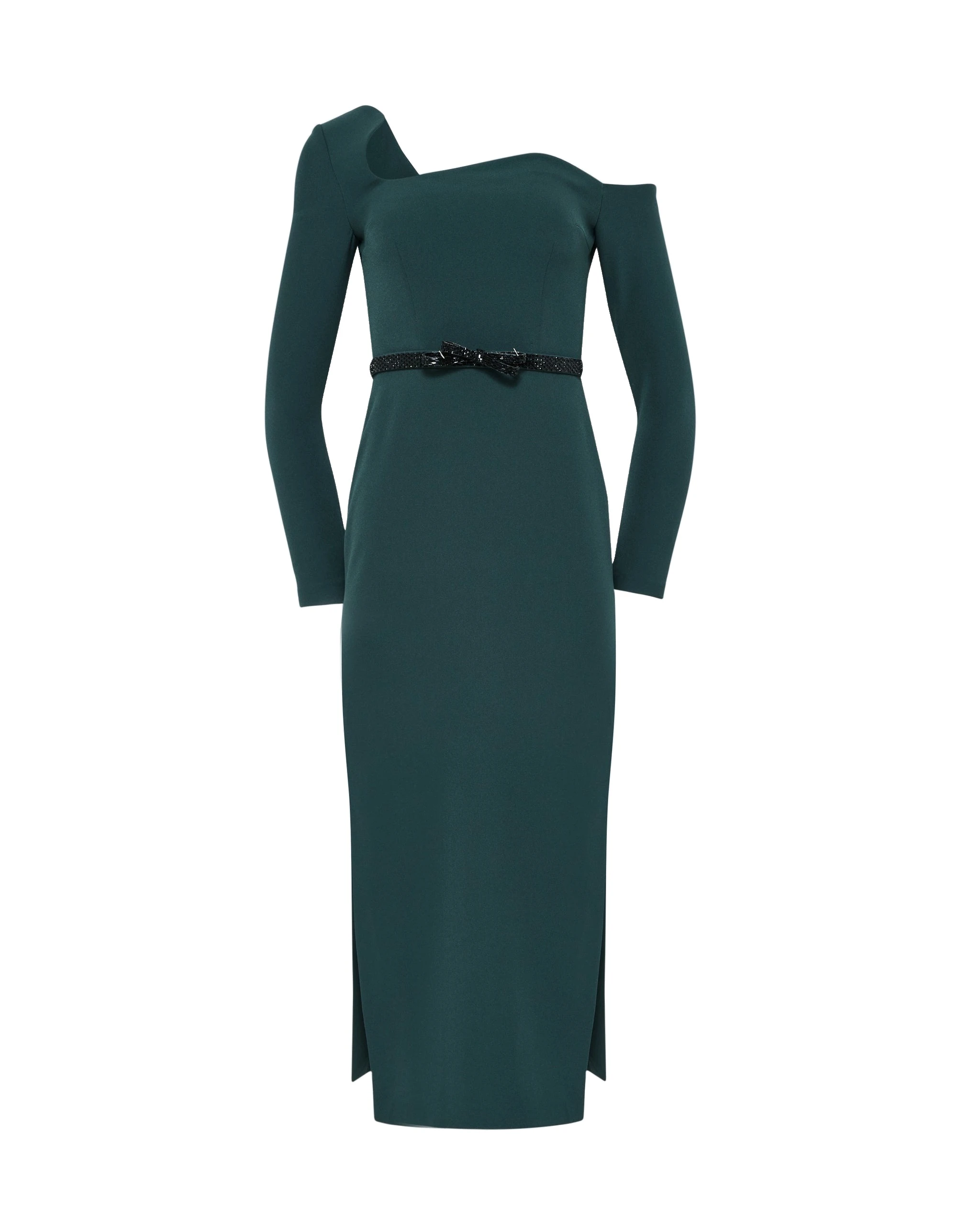 Safiyaa Amia Embroidered Midi Dress in Darkest Spruce Safiyaa Amia Embroidered Midi Dress in Darkest Spruce | Midi Dresses | Luxury Shoes