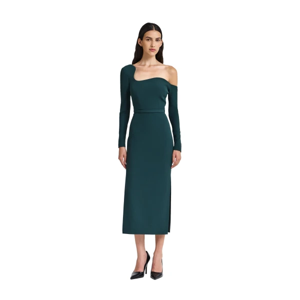 Safiyaa Amia Midi Dress in Darkest Spruce | Midi Dresses | Luxury Shoes 