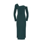 Safiyaa Amia Midi Dress in Darkest Spruce | Midi Dresses | Luxury Shoes 