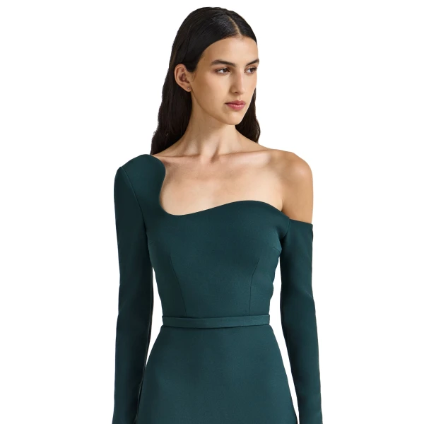 Safiyaa Amia Midi Dress in Darkest Spruce | Midi Dresses | Luxury Shoes 