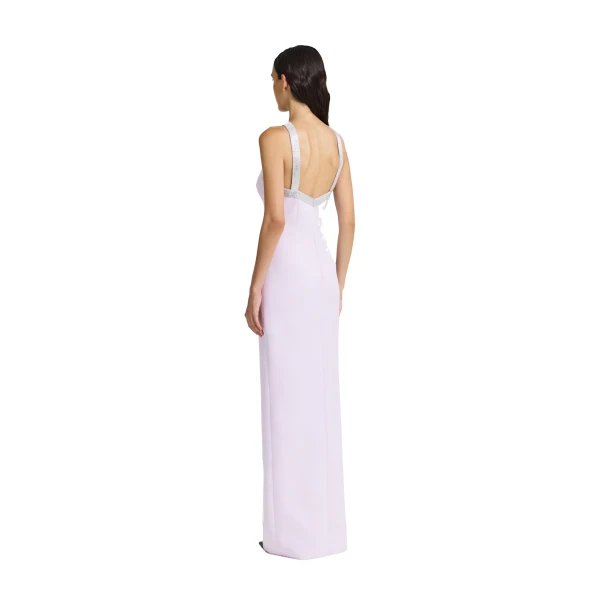 Safiyaa Ardine Embroidered Long Dress in Lilac Snow | Maxi Dresses | Luxury Shoes 