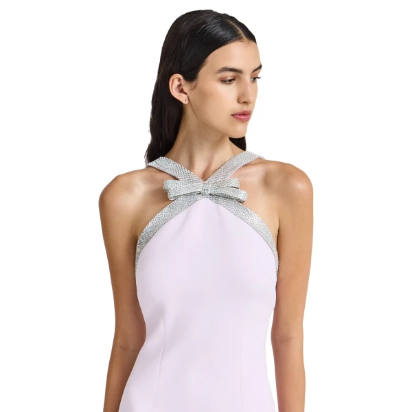 Safiyaa Ardine Embroidered Long Dress in Lilac Snow | Maxi Dresses | Luxury Shoes 