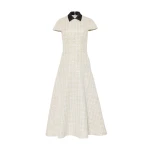 Safiyaa Ascah Midi Dress in Golden Ivory | Midi Dresses | Luxury Shoes 