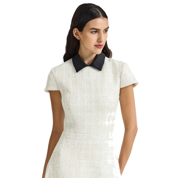 Safiyaa Ascah Midi Dress in Golden Ivory | Midi Dresses | Luxury Shoes 