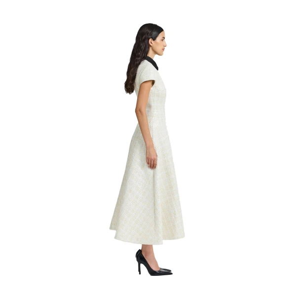 Safiyaa Ascah Midi Dress in Golden Ivory | Midi Dresses | Luxury Shoes 