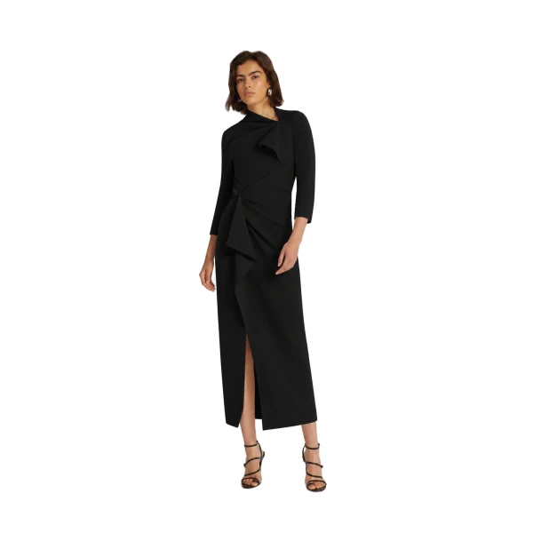 Safiyaa Avery Midi Dress in Black | Midi Dresses | Luxury Shoes 