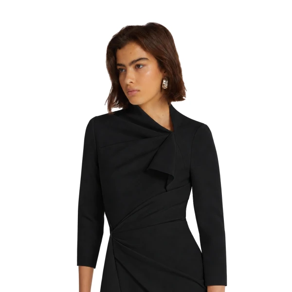 Safiyaa Avery Midi Dress in Black | Midi Dresses | Luxury Shoes 