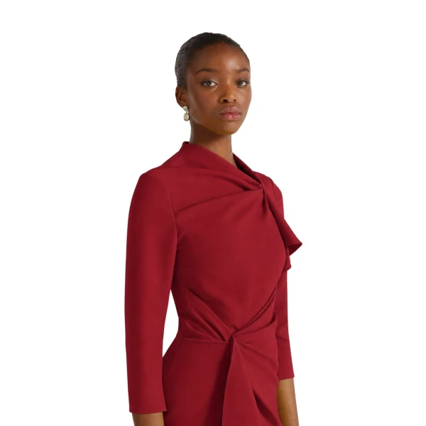 Safiyaa Avery Midi Dress in Rhubarb | Midi Dresses | Luxury Shoes 