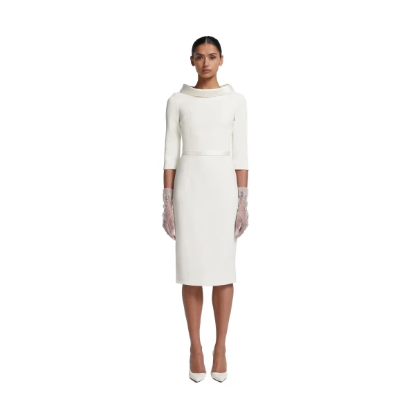Safiyaa Deja Gloves in Ivory with Crystal Embellishment | Gloves | Luxury Shoes 