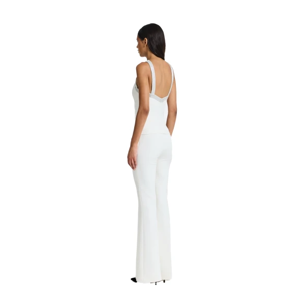 Safiyaa Dienna Embroidered Top in Ivory | Tops | Luxury Shoes 