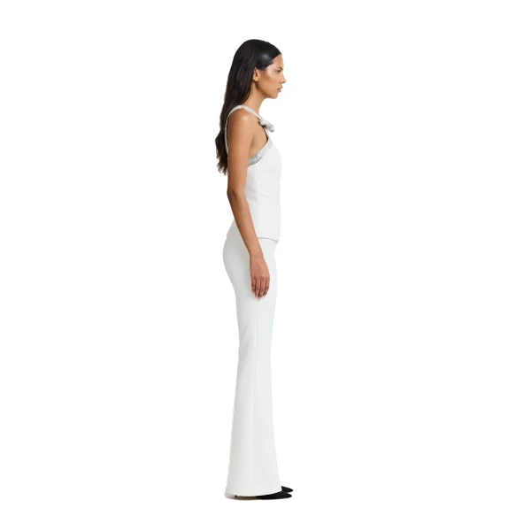 Safiyaa Dienna Embroidered Top in Ivory | Tops | Luxury Shoes 