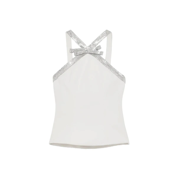 Dienna Embroidered Top in Ivory