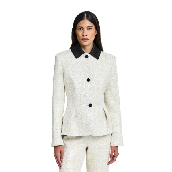 Safiyaa Dorinda Jacket in Golden Ivory | Jackets | Luxury Shoes 