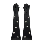 Safiyaa Elda Gloves in Black with Crystal | Gloves | Luxury Shoes 