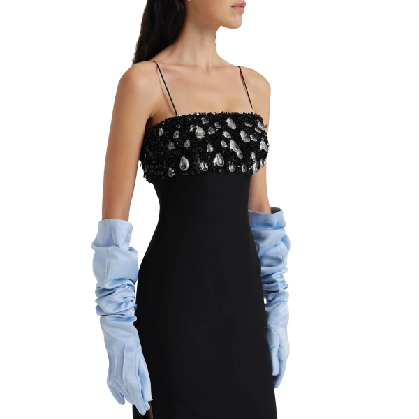 Safiyaa Elda Gloves in Pale Blue | Gloves | Luxury Shoes 