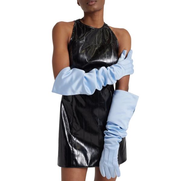 Safiyaa Elda Gloves in Pale Blue | Gloves | Luxury Shoes 