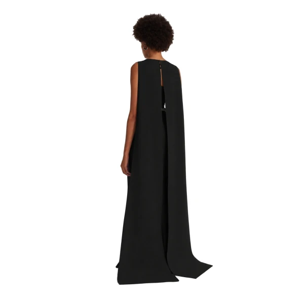 Safiyaa Ginevra Long Dress in Black with Crystal | Maxi Dresses | Luxury Shoes 