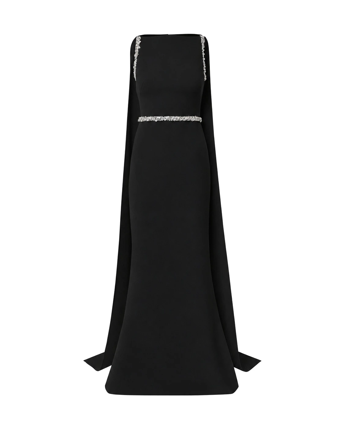 Safiyaa Ginevra Long Dress in Black with Crystal Safiyaa Ginevra Long Dress in Black with Crystal | Maxi Dresses | Luxury Shoes
