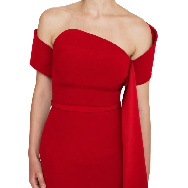 Safiyaa Giorgia Long Dress in Dazzling Red | Maxi Dresses | Luxury Shoes 