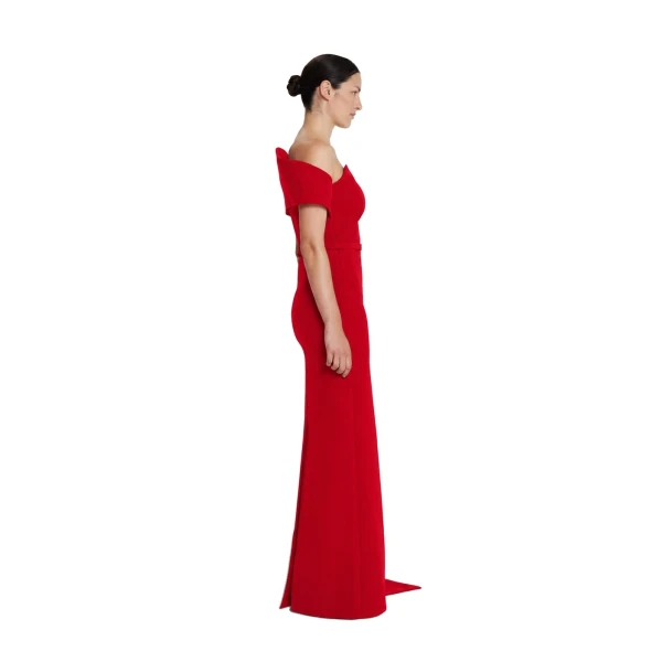 Safiyaa Giorgia Long Dress in Dazzling Red | Maxi Dresses | Luxury Shoes 