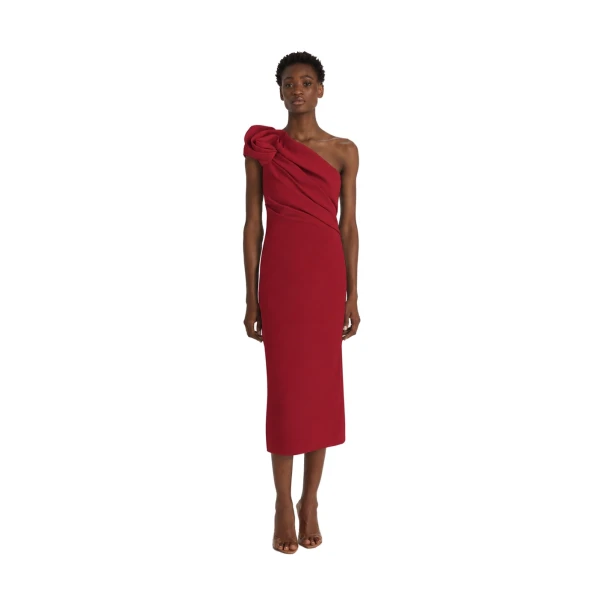 Safiyaa Granalle Midi Dress in Rhubarb | Midi Dresses | Luxury Shoes 