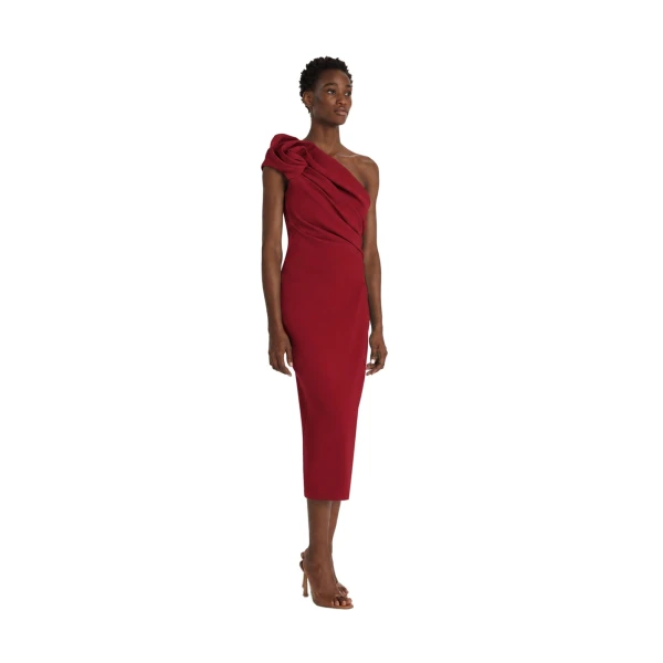 Safiyaa Granalle Midi Dress in Rhubarb | Midi Dresses | Luxury Shoes 