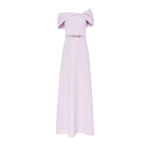 Safiyaa Jahna Embroidered Long Dress in Lilac Snow | Maxi Dresses | Luxury Shoes 