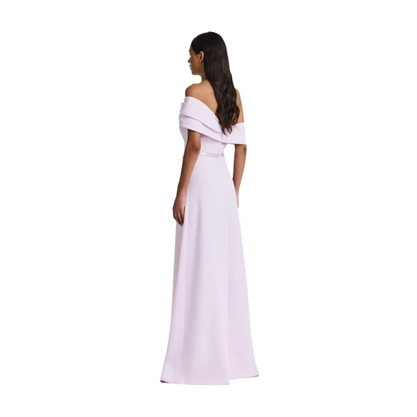 Safiyaa Jahna Embroidered Long Dress in Lilac Snow | Maxi Dresses | Luxury Shoes 