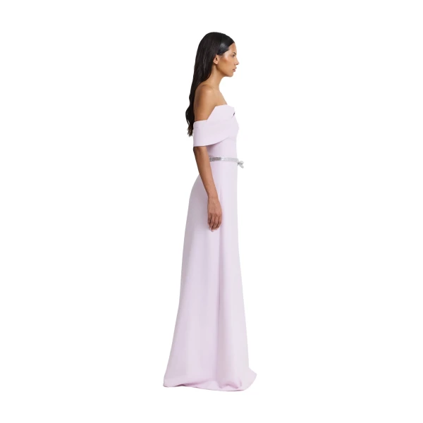 Safiyaa Jahna Embroidered Long Dress in Lilac Snow | Maxi Dresses | Luxury Shoes 