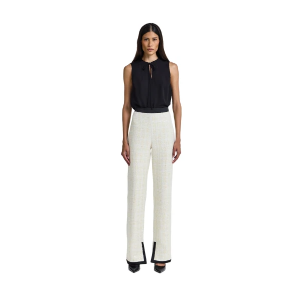 Safiyaa Jeona Trousers in Golden Ivory | Pants | Luxury Shoes 