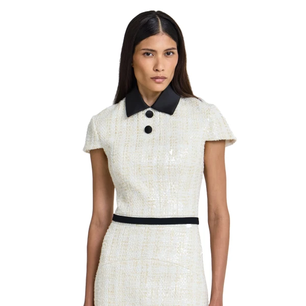 Safiyaa Karoh Short Dress in Golden Ivory | Mini Dresses | Luxury Shoes 
