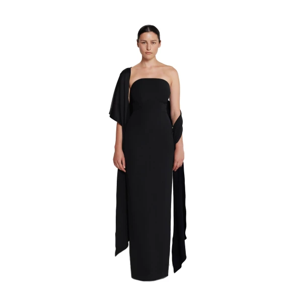 Safiyaa Long Shawl Scarf in Black | Scarves | Luxury Shoes 