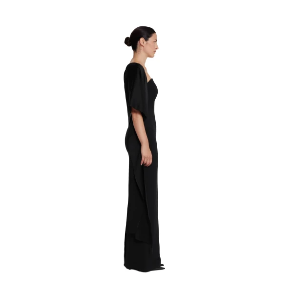 Safiyaa Long Shawl Scarf in Black | Scarves | Luxury Shoes 