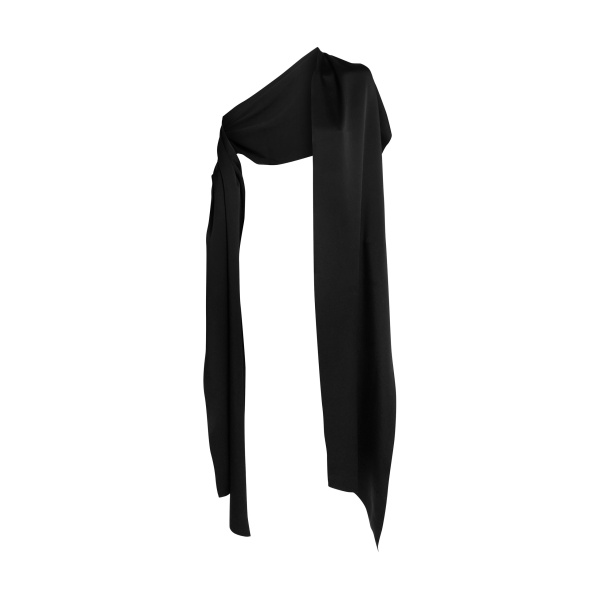 Safiyaa Long Shawl Scarf in Black | Scarves | Luxury Shoes 