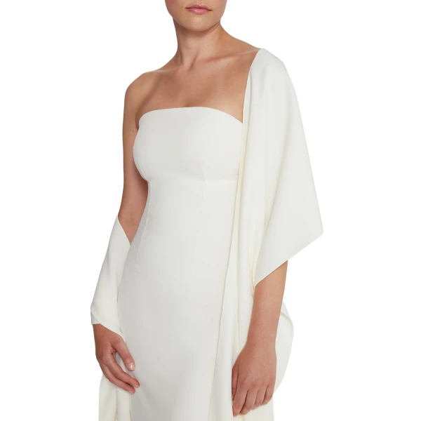 Safiyaa Long Shawl Scarf in Ivory | Scarves | Luxury Shoes 