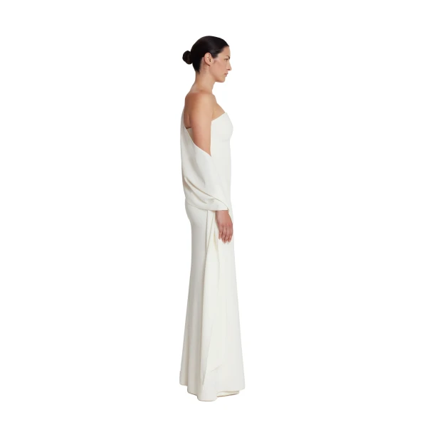 Safiyaa Long Shawl Scarf in Ivory | Scarves | Luxury Shoes 