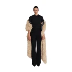 Safiyaa Long Shawl Scarf in Stone | Scarves | Luxury Shoes 