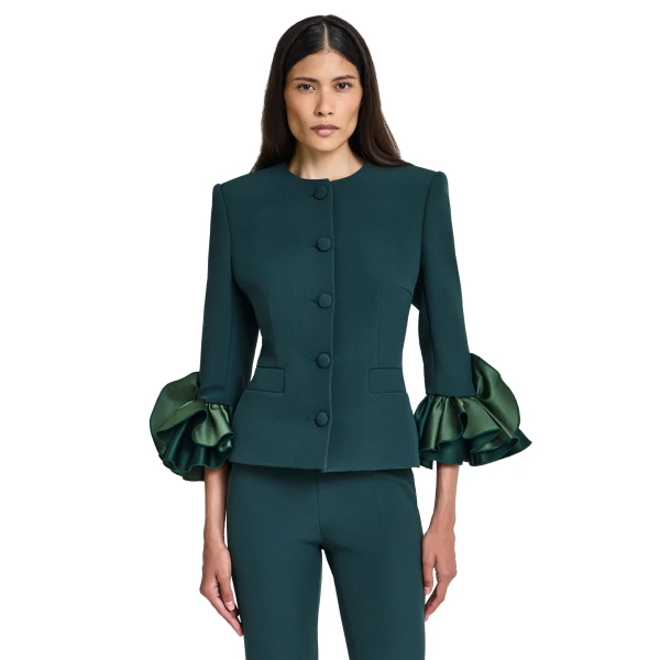 Safiyaa Omona Jacket in Darkest Spruce | Jackets | Luxury Shoes 