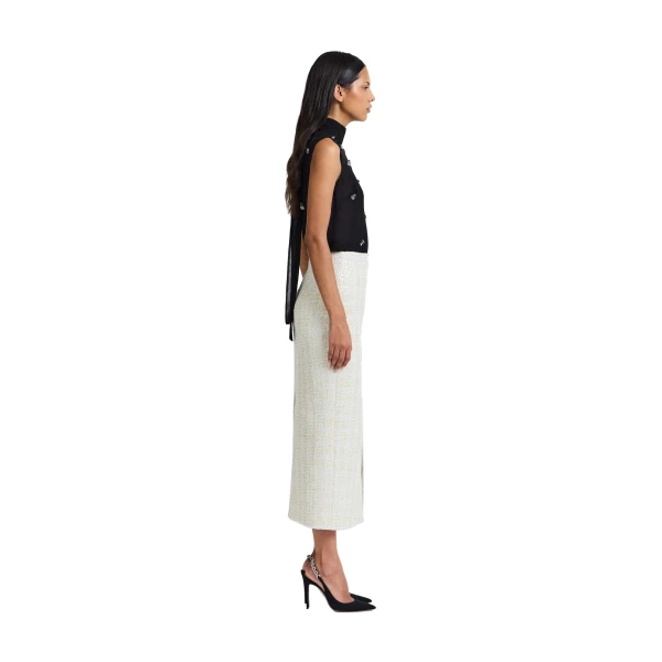 Safiyaa Paline Skirt in Golden Ivory | Skirts | Luxury Shoes 