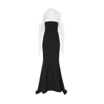 Safiyaa Roshana Long Dress in Ivory and Black | Maxi Dresses | Luxury Shoes 
