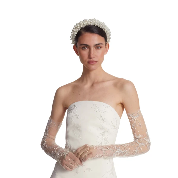 Safiyaa Sarrah Pearl Headband | Hair Accessories | Luxury Shoes 