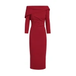Safiyaa Vera Midi Dress in Rhubarb | Midi Dresses | Luxury Shoes 