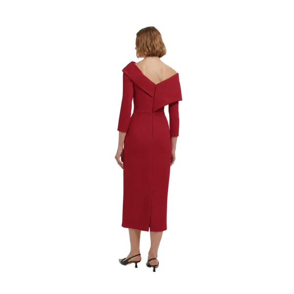 Safiyaa Vera Midi Dress in Rhubarb | Midi Dresses | Luxury Shoes 