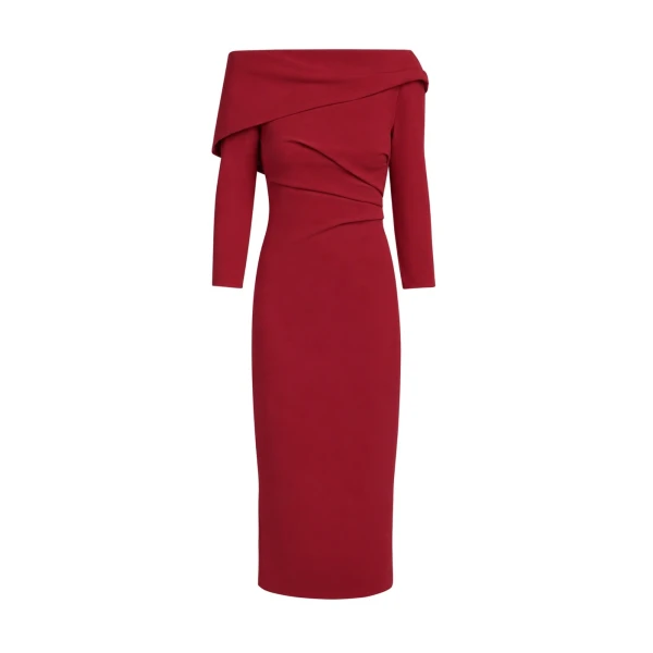 Safiyaa Vera Midi Dress in Rhubarb | Midi Dresses | Luxury Shoes 