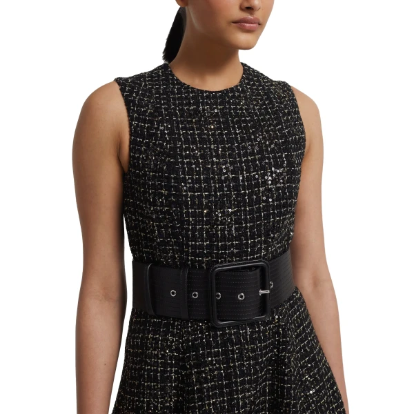 Safiyaa Waltonz Belt in Black Vegan Leather | Belts | Luxury Shoes 