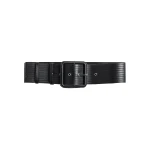 Safiyaa Waltonz Belt in Black Vegan Leather | Belts | Luxury Shoes 