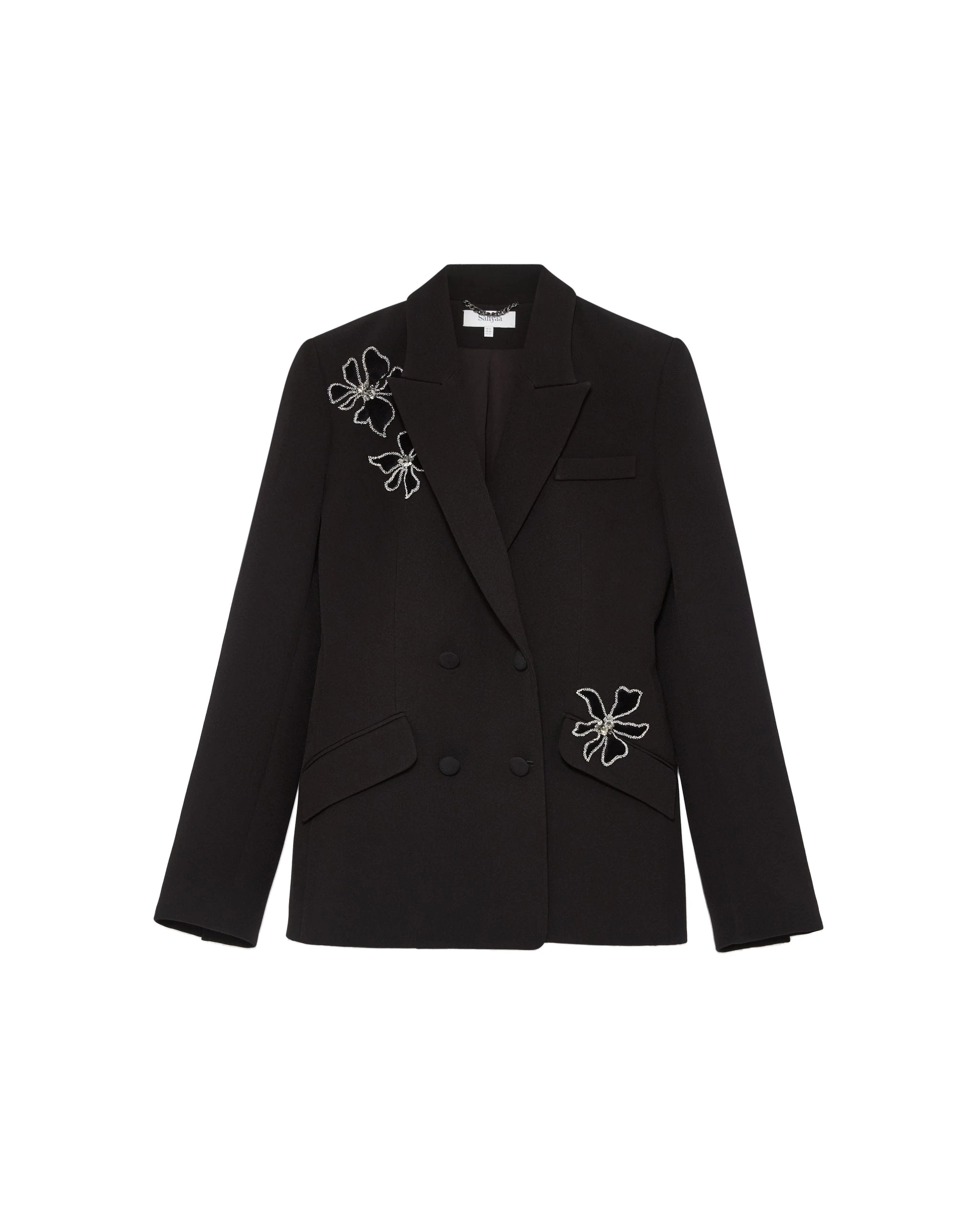 Safiyaa Wynnie Embroidered Jacket in Black Safiyaa Wynnie Embroidered Jacket in Black | Jackets | Luxury Shoes