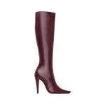 Red Saint Laurent 77 Boots in Smooth Leather, Vintage Bordeaux | Boots