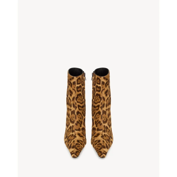 Multicolour Saint Laurent Ashley Booties in Pony Hair Leather, view 2 | Boots